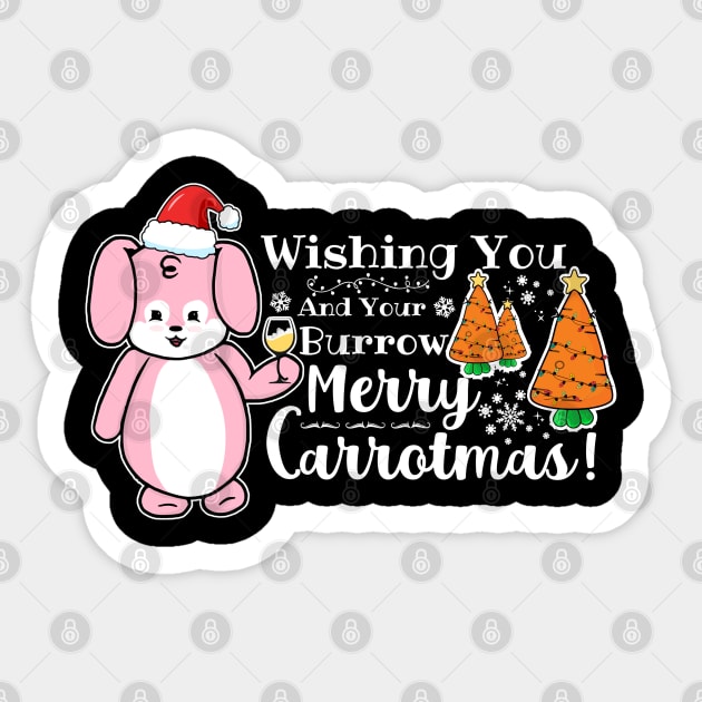 Wishing You And Your Burrow Merry Carrotmas Sticker by the-krisney-way